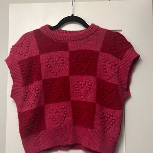 Zara Hearts Sleeveless Sweater
